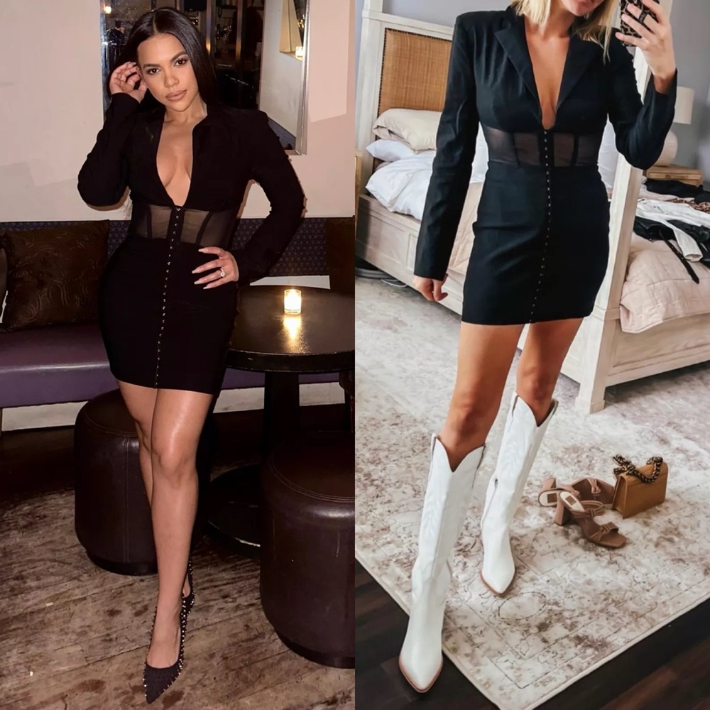 Michael Costello x REVOLVE Chase Jacket Dress Black Blazer Mini, Size Small New - Picture 2 of 16